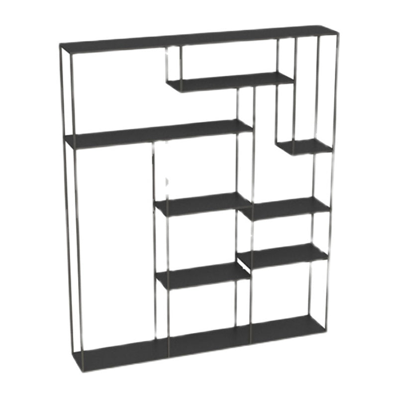 Modern Style Open Shelf Bookcase with Metal Rectangular Shelve