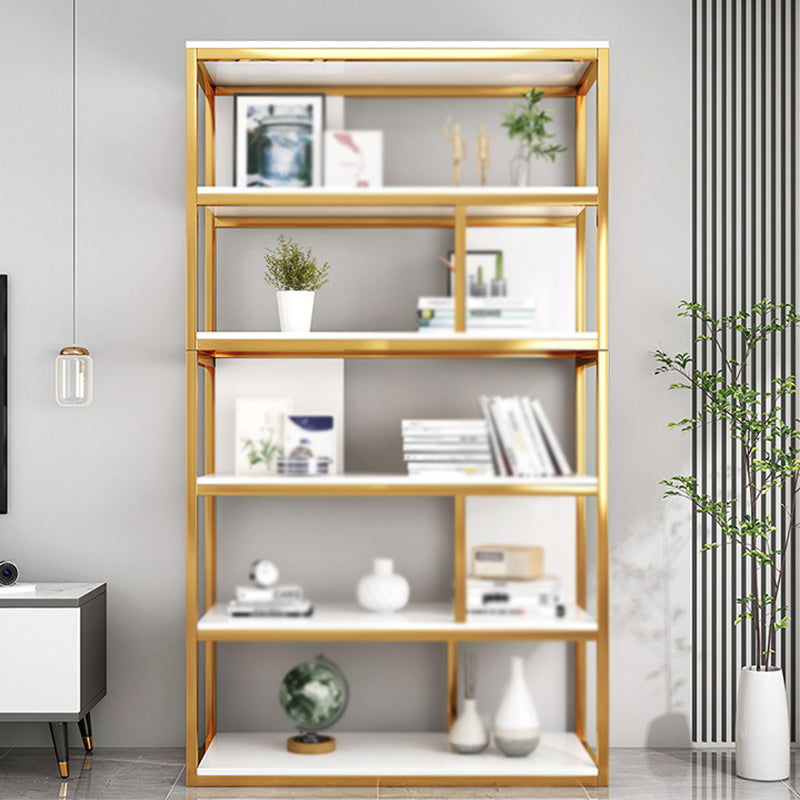 Industrial Metal Etagere Bookcase Open Back Bookshelf for Home Office