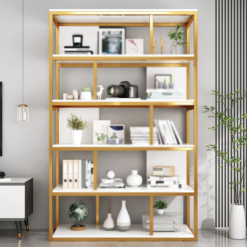 Industrial Metal Etagere Bookcase Open Back Bookshelf for Home Office