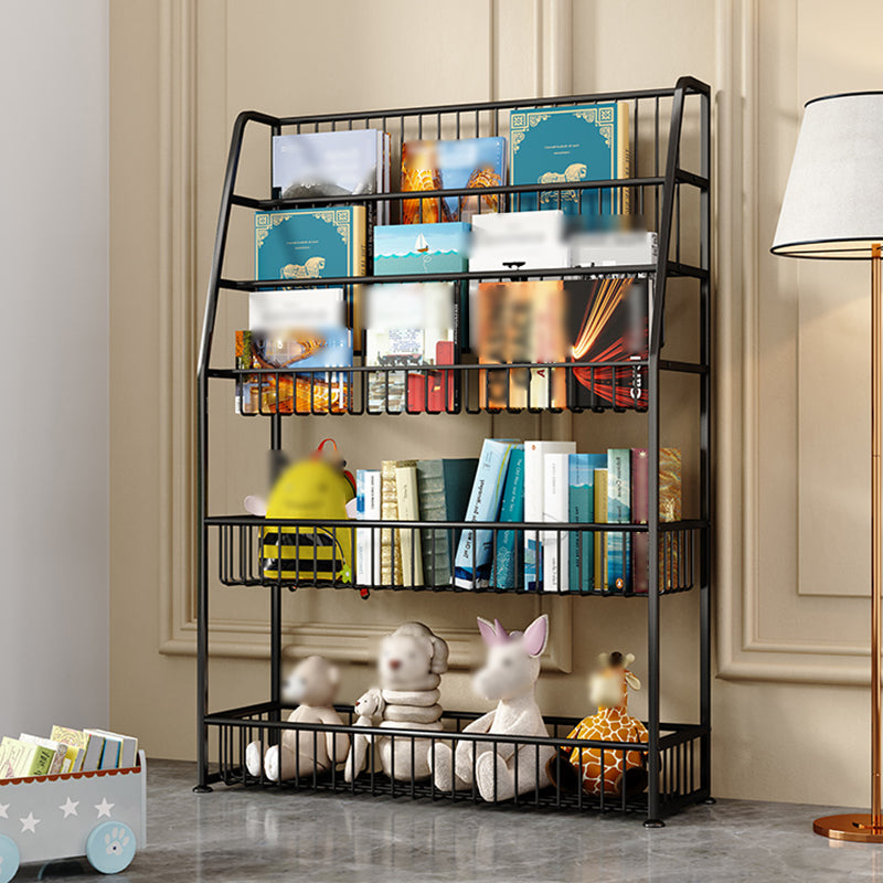 Modern Style Metal Bookshelf Ladder Open Shelf Bookcase for Study Room