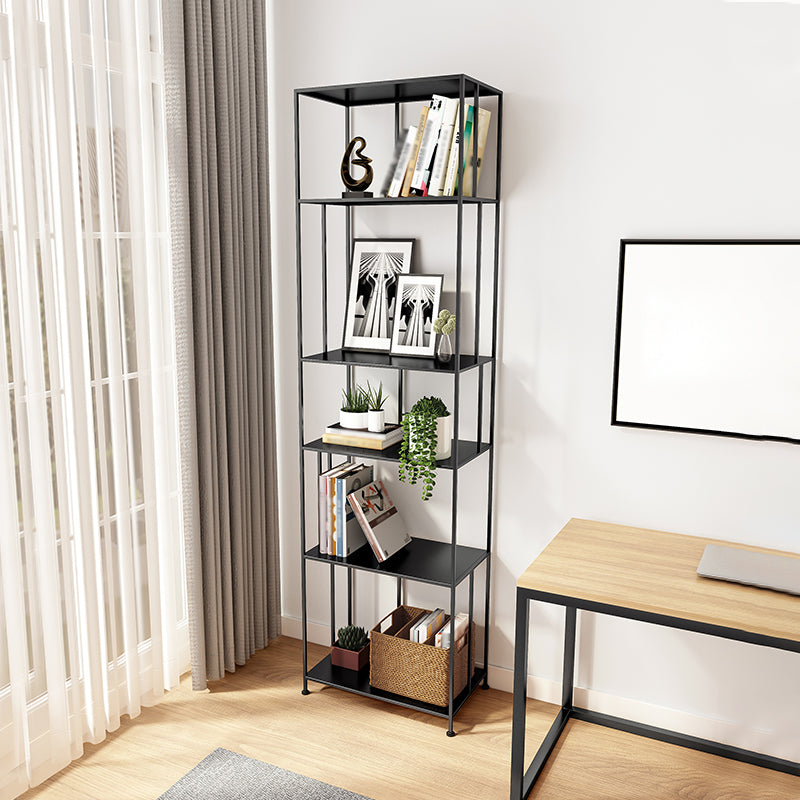 Open Metal Etagere Bookcase Modern Rectangular Shelf Bookcase