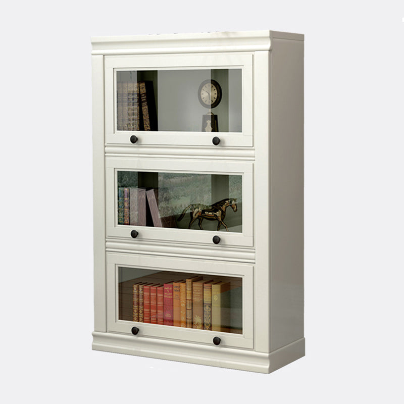 Wooden Barrister Bookcase Modern Closed Back Bookcase for Home Office