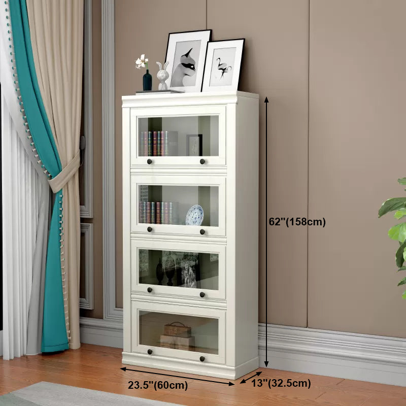 Wooden Barrister Bookcase Modern Closed Back Bookcase for Home Office
