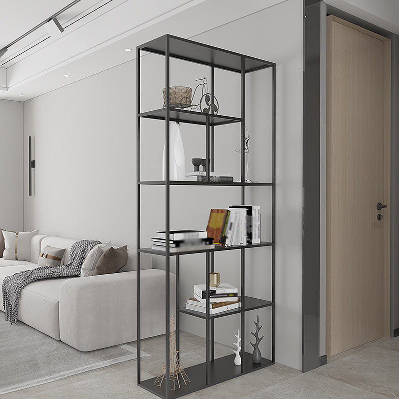 Minimalist Open Metal Etagere Bücherregal mit rechteckigen Regalen Bücherregal