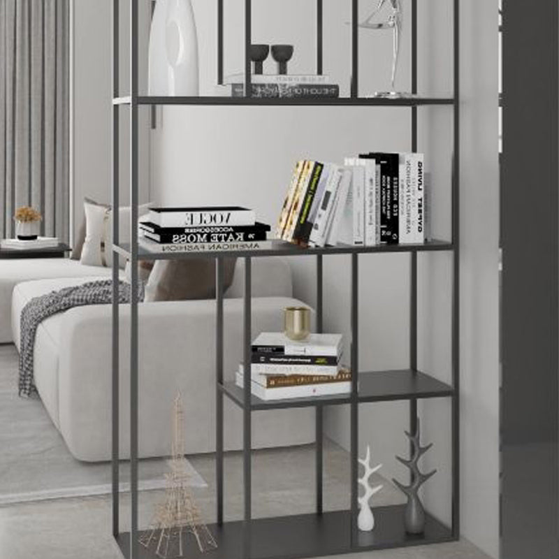 Minimalist Open Metal Etagere Bücherregal mit rechteckigen Regalen Bücherregal