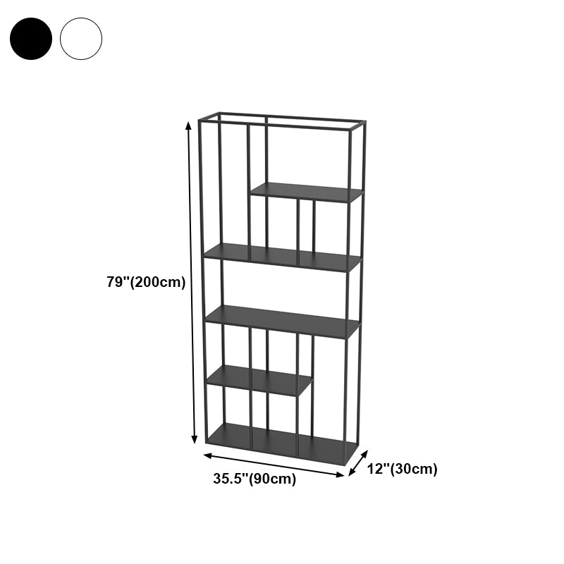 Minimalist Open Metal Etagere Bookcase with Rectangular Shelves Bookcase