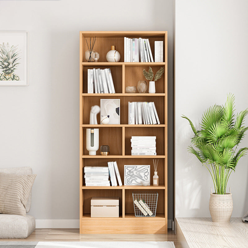 Contemporary Style Bookshelf Engineered Wood Closed Back Shelf Bookcase