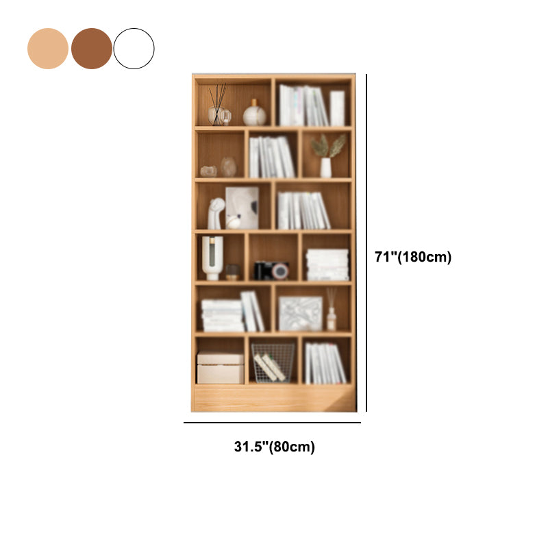 Contemporary Style Bookshelf Engineered Wood Closed Back Shelf Bookcase