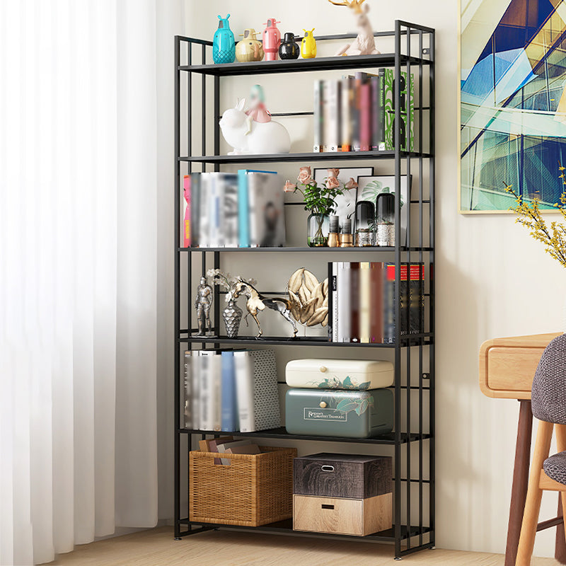 Modern Style Metal Bookshelf Vertical Open Shelf Bookcase for Study Room