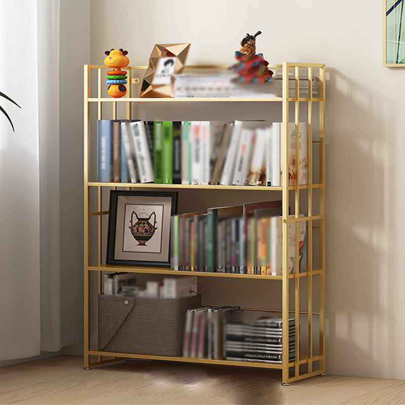 Modern Style Metal Bookshelf Vertical Open Shelf Bookcase for Study Room