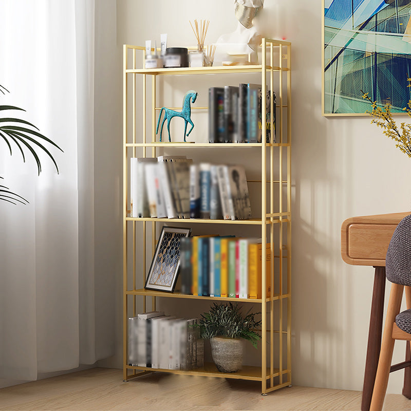 Modern Style Metal Bookshelf Vertical Open Shelf Bookcase for Study Room