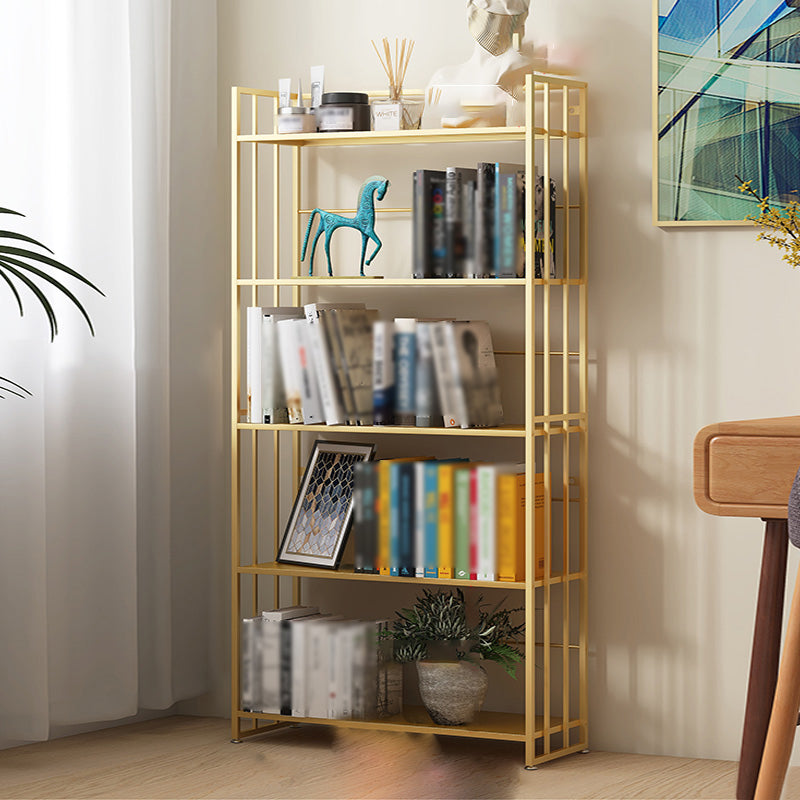 Modern Style Metal Bookshelf Vertical Open Shelf Bookcase for Study Room