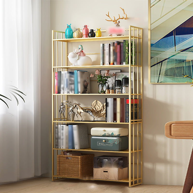 Modern Style Metal Bookshelf Vertical Open Shelf Bookcase for Study Room