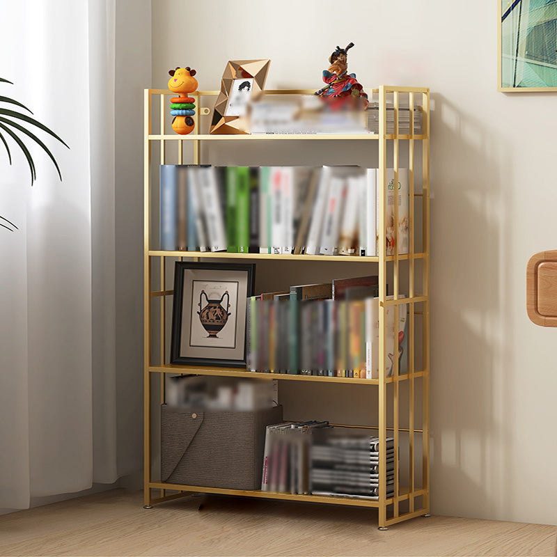 Modern Style Metal Bookshelf Vertical Open Shelf Bookcase for Study Room