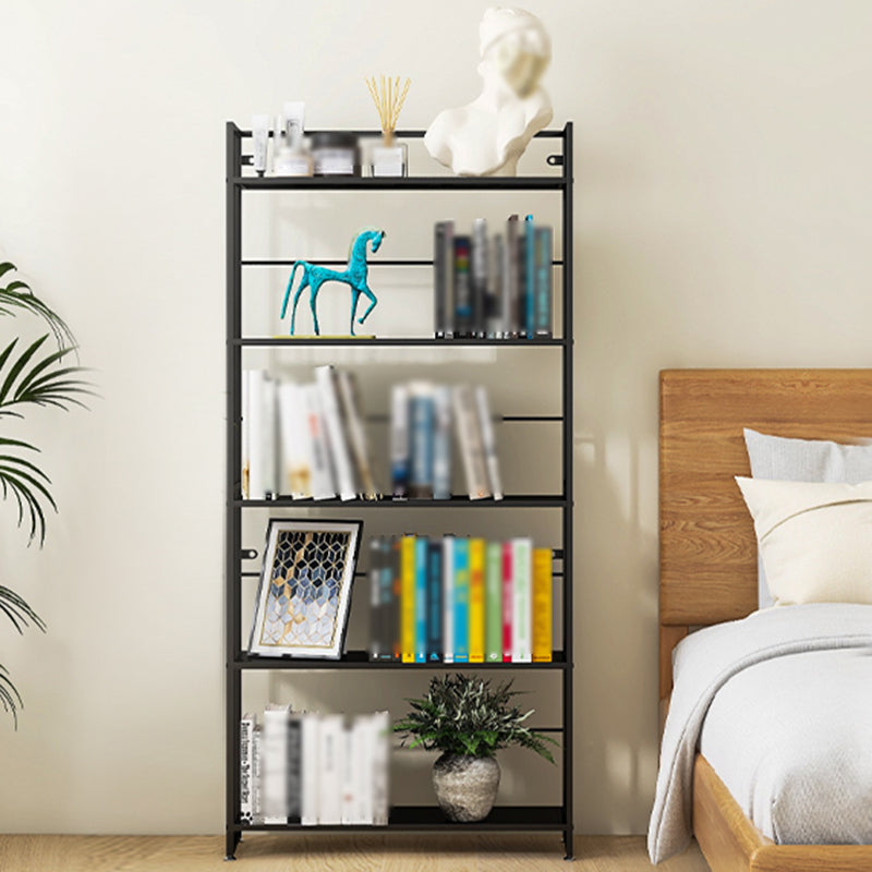 Modern Style Metal Bookshelf Vertical Open Shelf Bookcase for Study Room