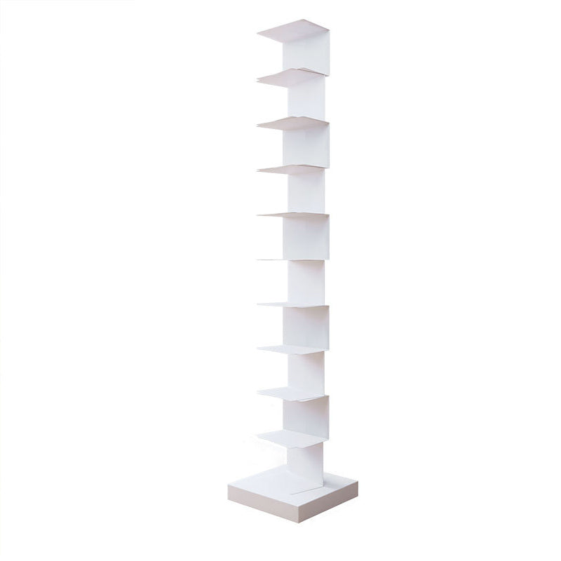 Libreria verticale angolare moderna bianca e nera chiusa.