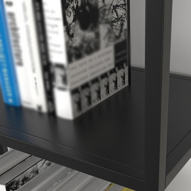 4-Shelf Black Etagere Bücherregal zeitgenössischer offener Eisenrahmen und Regal