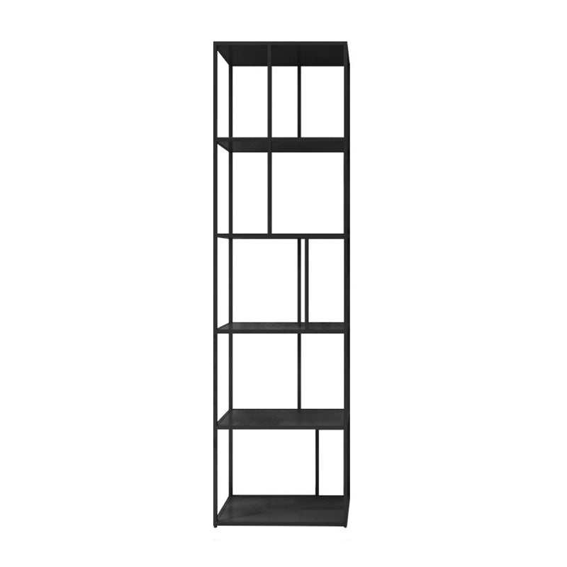 4-Shelf Black Etagere Bücherregal zeitgenössischer offener Eisenrahmen und Regal