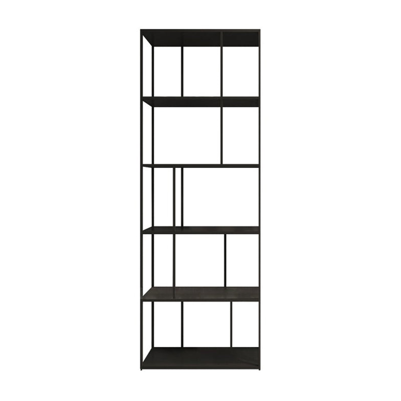 4-Shelf Black Etagere Bücherregal zeitgenössischer offener Eisenrahmen und Regal