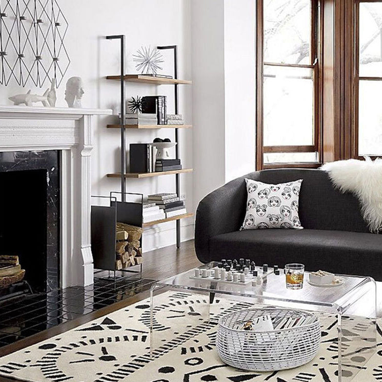 Scaffale in stile industriale verticale 4 mensole scaffali per lo studio sala