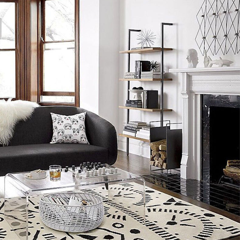 Scaffale in stile industriale verticale 4 mensole scaffali per lo studio sala