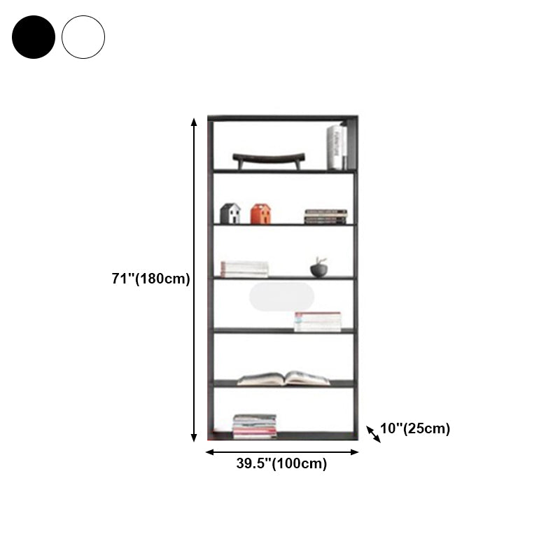 Metal Bookcase Minimalist Book Shelf with Rectangular Shelves