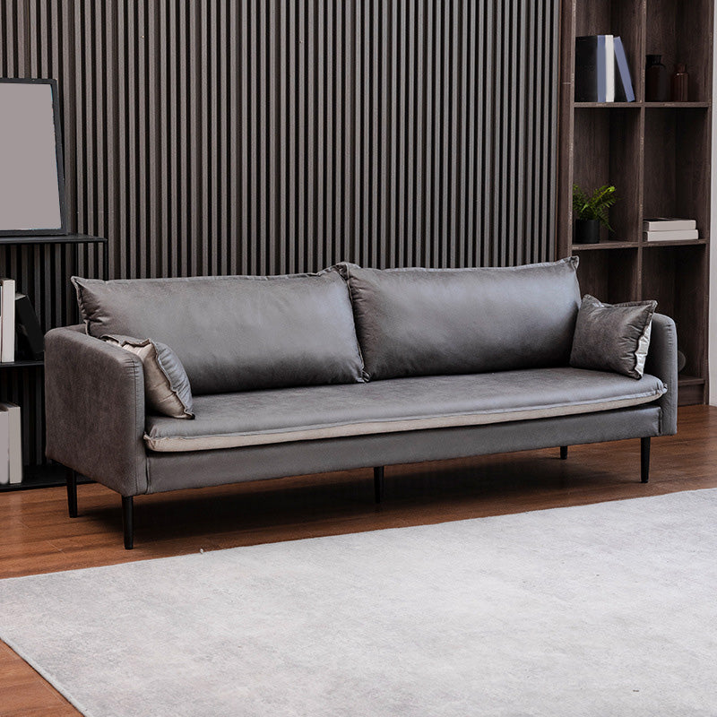 Faux Lederkissen Sofa 3-Sitzung 30,7 "Hochquadrat-Arm Loveseat