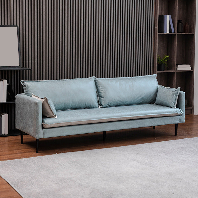 Faux Lederkissen Sofa 3-Sitzung 30,7 "Hochquadrat-Arm Loveseat