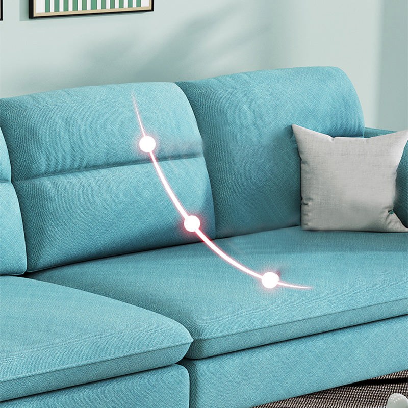 4-Seater Square Arm Sofa 92.1"/106.3" Wide Cushions Extra Long Slipcovered Sofa