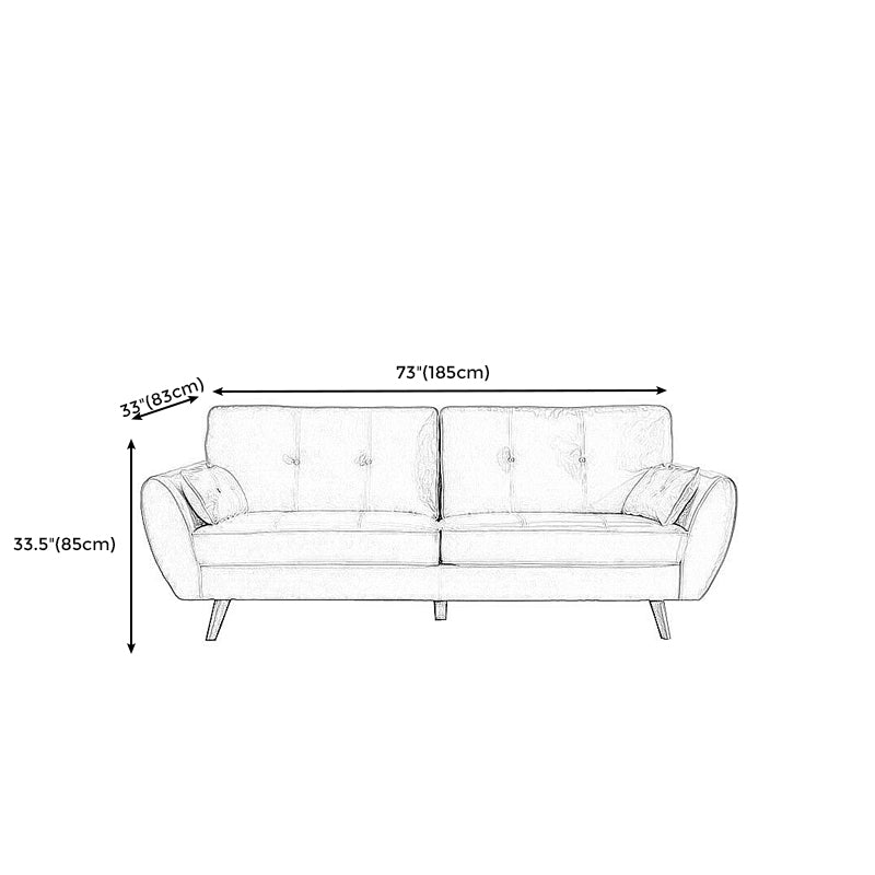 Contemporary Faux Leather Sofa Flared Arm Button-tufted Loose Back Sofa for Living Room