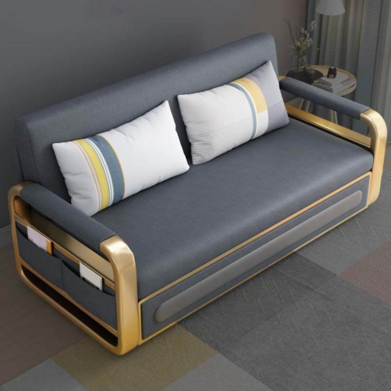 Faux en cuir en métal en métal convertible canapé futon lit