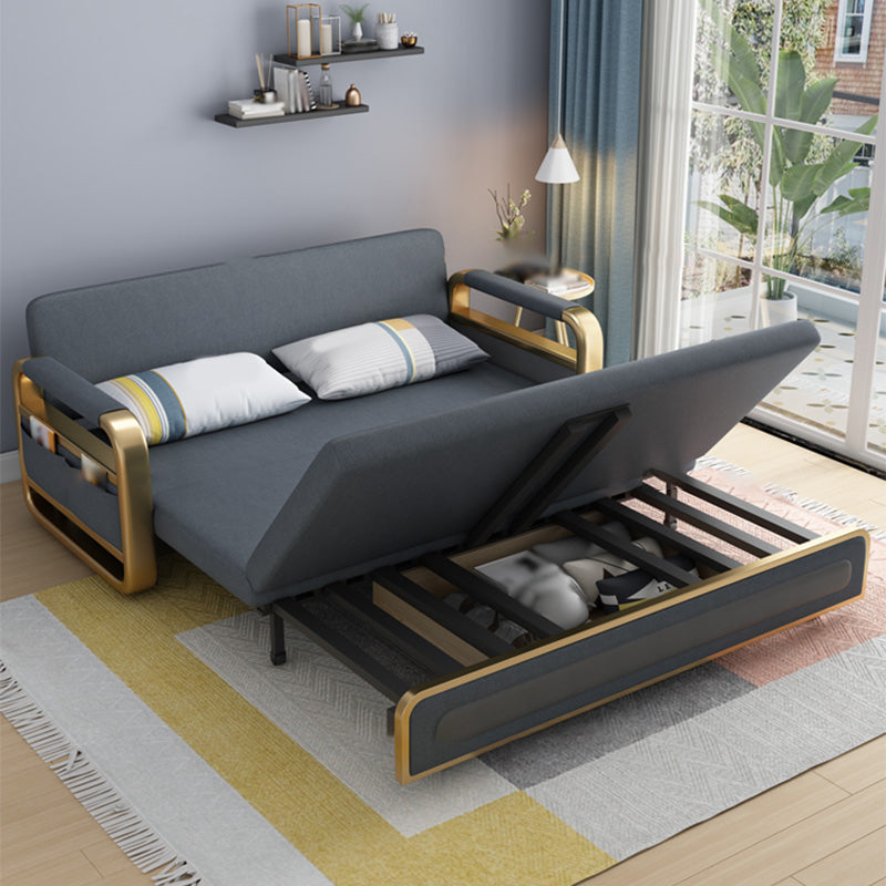 Divano convertibile di divano futon stretto retro in vetro divano in pelle