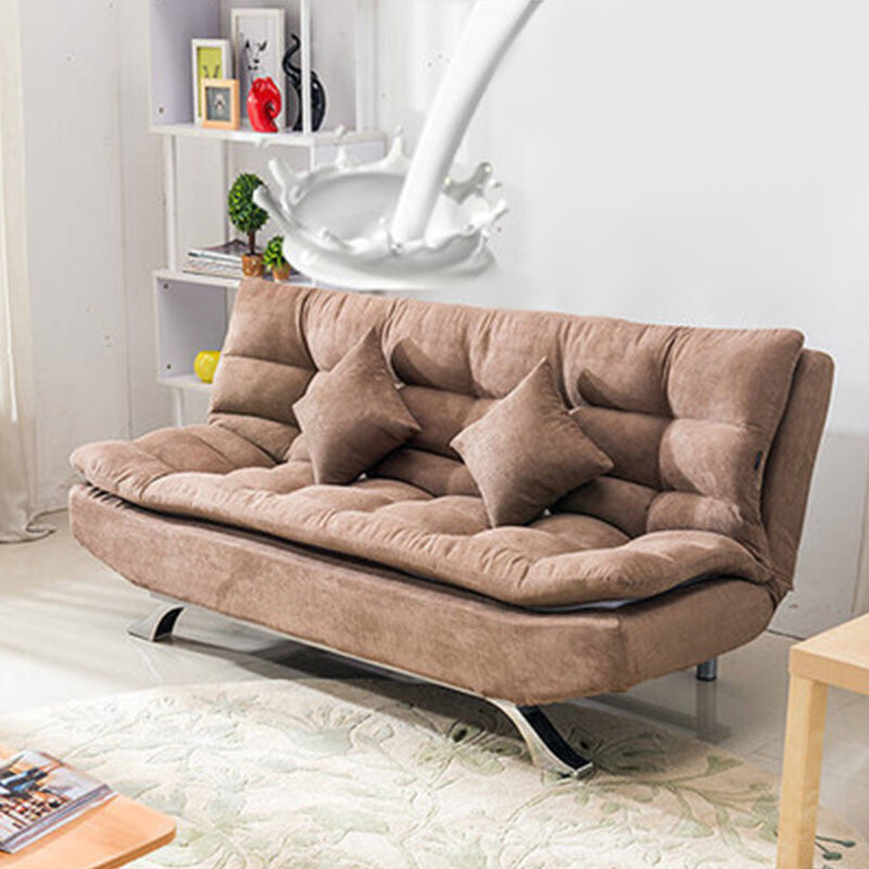 74.80" W √ó 33.46" D √ó 35.43" H Biscuit Back Velvet Armless Sofa with Foldable