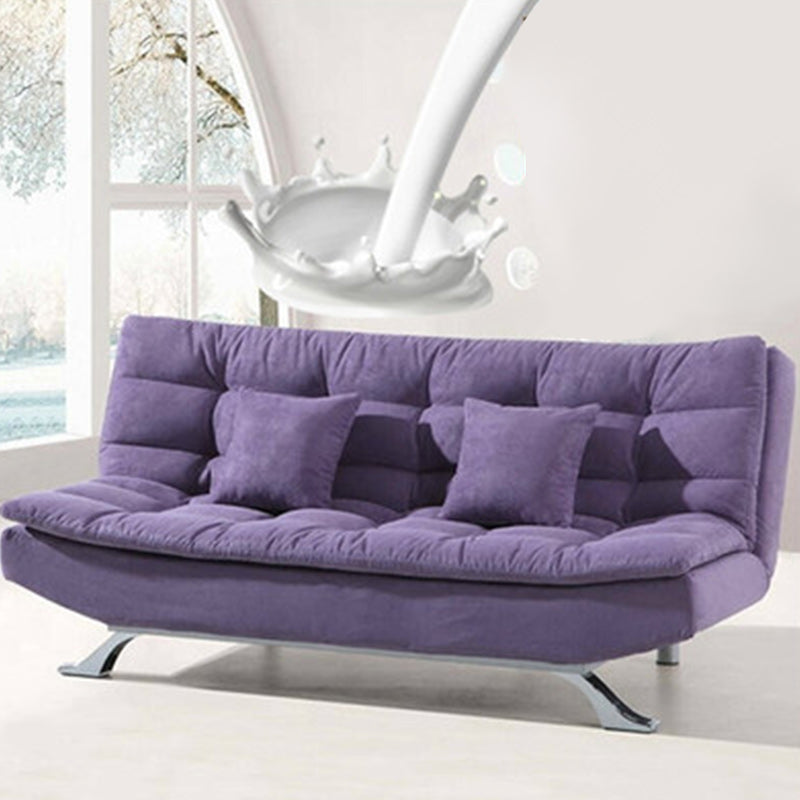 74.80" W √ó 33.46" D √ó 35.43" H Biscuit Back Velvet Armless Sofa with Foldable