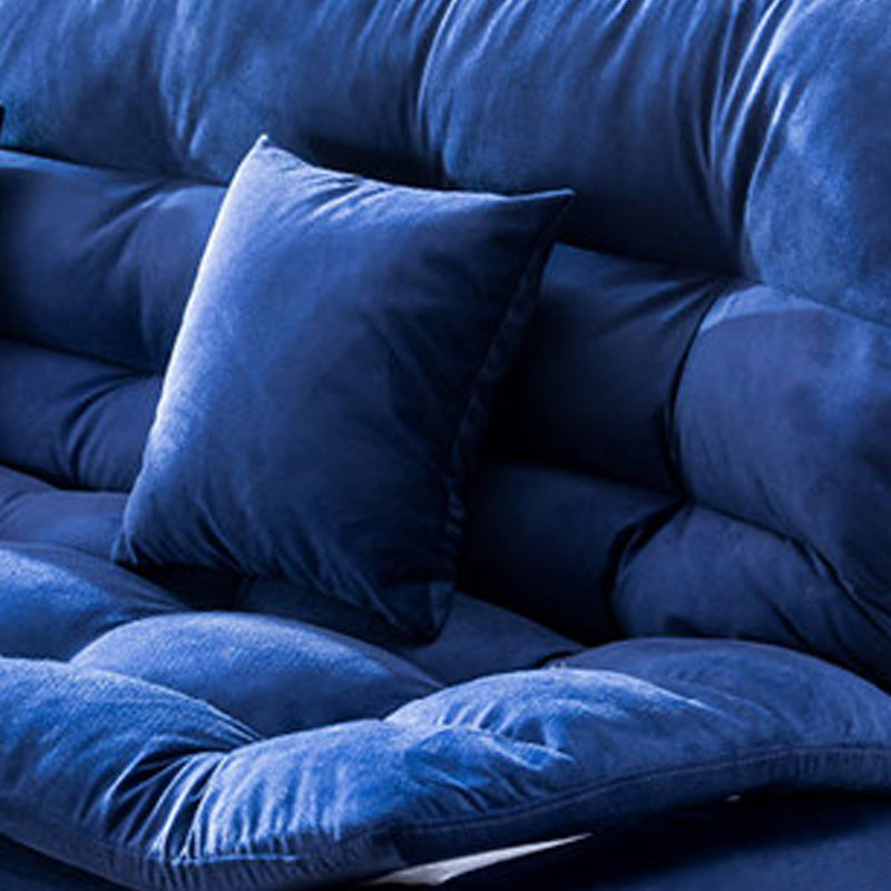 74.80" W √ó 33.46" D √ó 35.43" H Biscuit Back Velvet Armless Sofa with Foldable