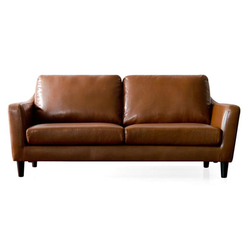 Übergangs Kunstleder ausgestattet Armsofa mit 2 Kissen für Wohnzimmer