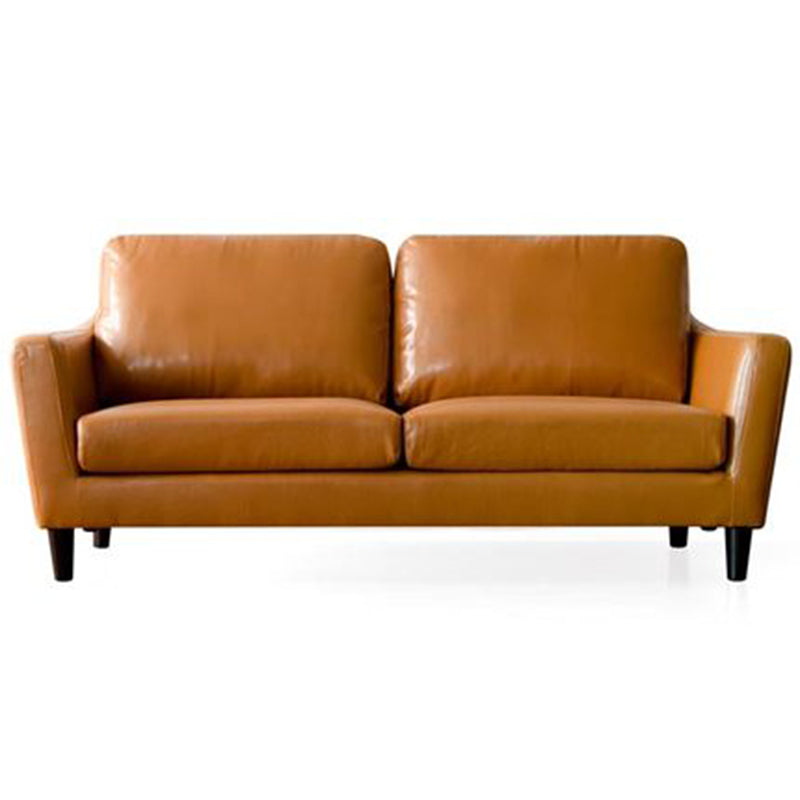 Übergangs Kunstleder ausgestattet Armsofa mit 2 Kissen für Wohnzimmer