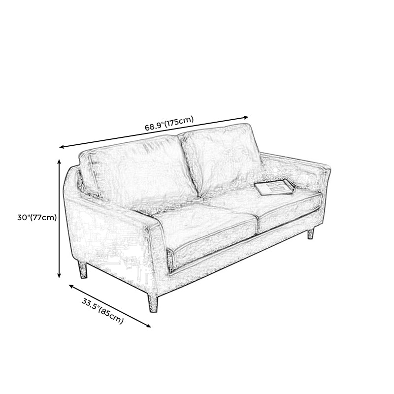 Übergangs Kunstleder ausgestattet Armsofa mit 2 Kissen für Wohnzimmer
