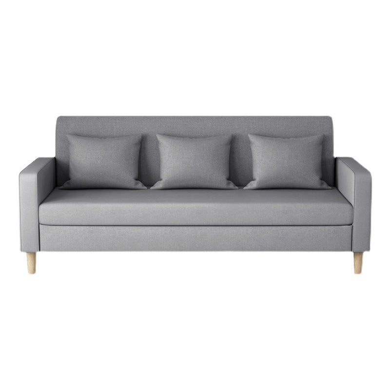 3-Seater Square Arm Sofa Scandinavian 59.06"/70.87" Linen Sofa with Pillows