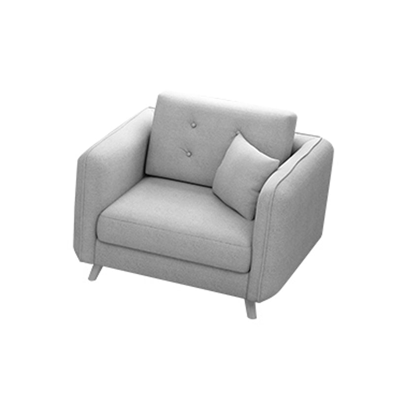 27.56" H Scandinavian Standard Square Arm Sofa With Loose Back, Brown