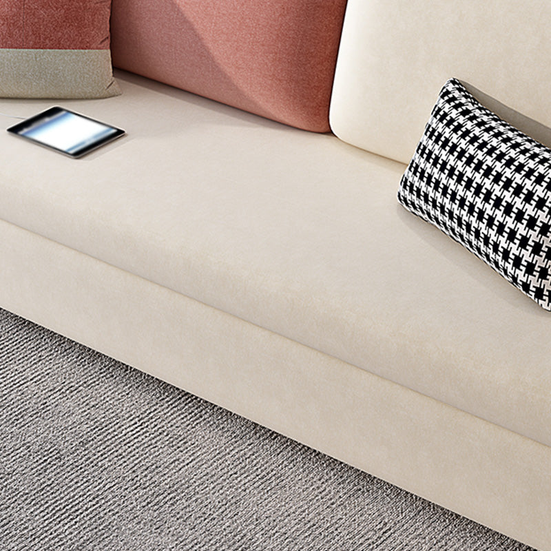 Convertible Sofa Bed with Storage Velvet Sloped Arm Futon Sofa Bed