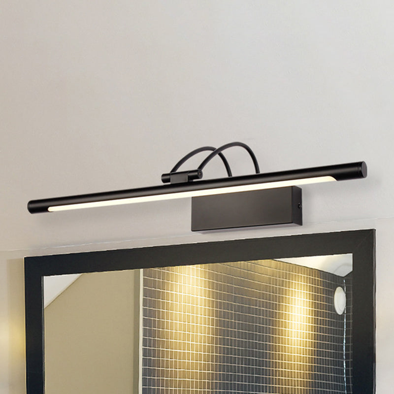 Luce murale tubolare Moderna stile moderno LED Black Finitura Vanity Sconce Light in luce calda/bianca, 18 "/21,5" W
