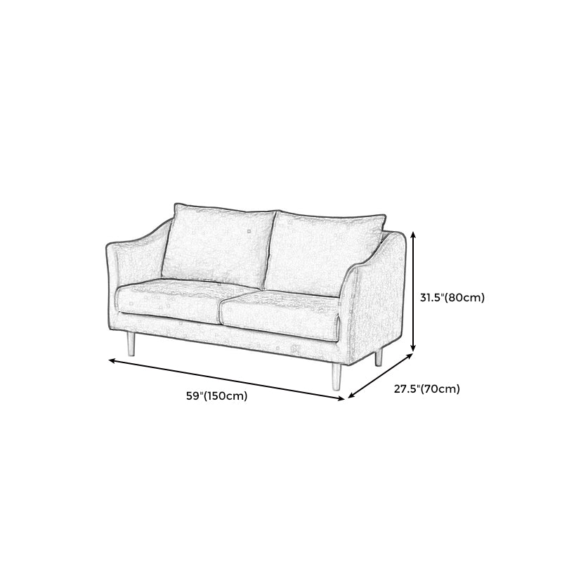 Modern Velvet 2-Seat loveseat met kussen bovenarm voor appartement 31,5 "H