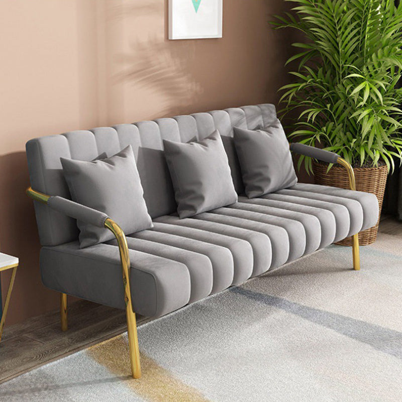 Sofa mit 3 Kissen 3 Sitzer Haarnadel Beine Sitzgelegenheiten mit Metall für Bonusraum