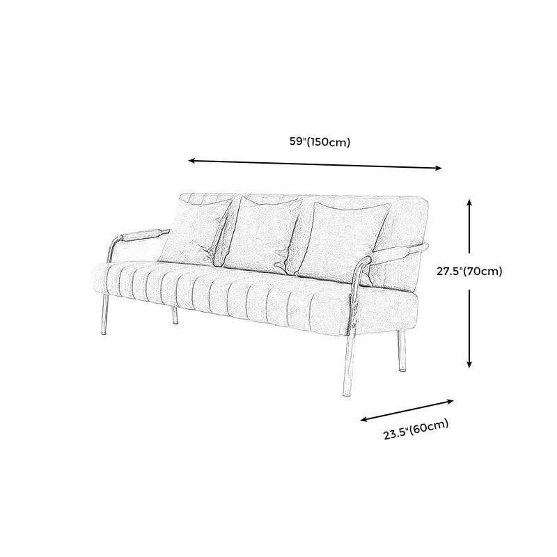 Sofá con 3 almohadas de 3 plazas para el cabello de 3 piernas con metal para la sala de bonificación