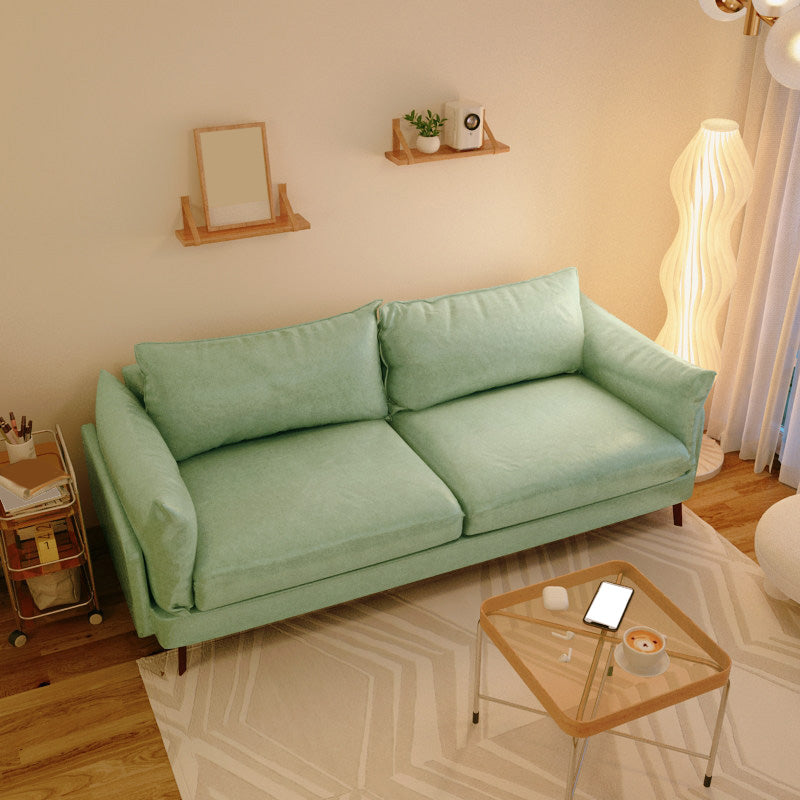 Kissen -Oberarm -Sofa 29,53 "D x 27,56" H 3 -Seat -Kissen Holzsitze