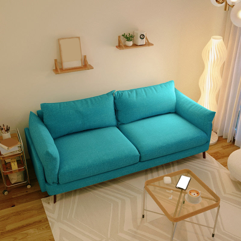 Kissen -Oberarm -Sofa 29,53 "D x 27,56" H 3 -Seat -Kissen Holzsitze