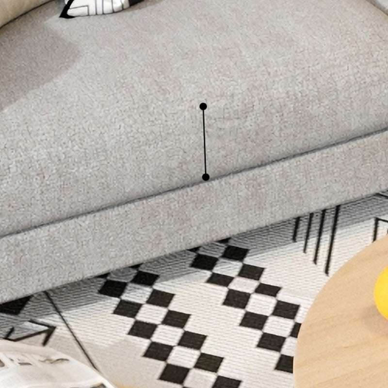 Kissen -Oberarm -Sofa 29,53 "D x 27,56" H 3 -Seat -Kissen Holzsitze