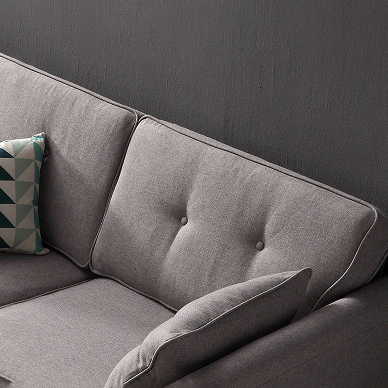 2/3 Seater Modernism Linen Standard Sofa Cushions Flared Arm Sofa