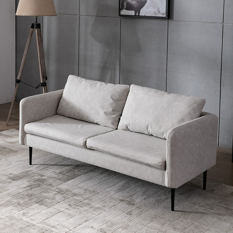 Faux Leather Cushions Sofa 61.02"/66.93" Wide Square Arm Loveseat